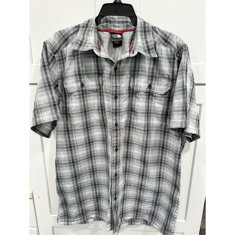 The North Face Plaid Button Up Hiking Shirt‎ Short Sleeve XL